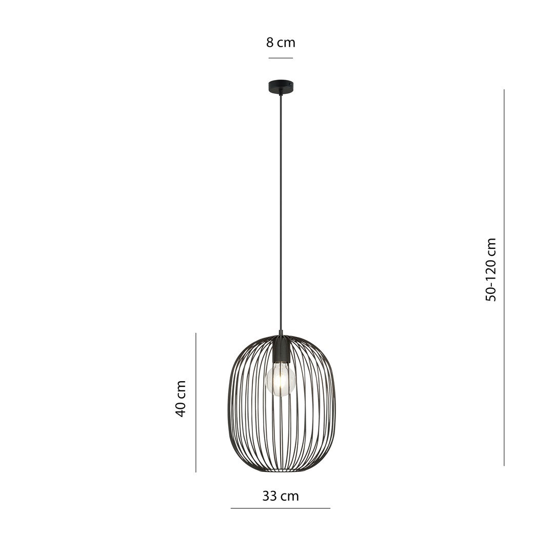 Onyx 1 pendant light black
