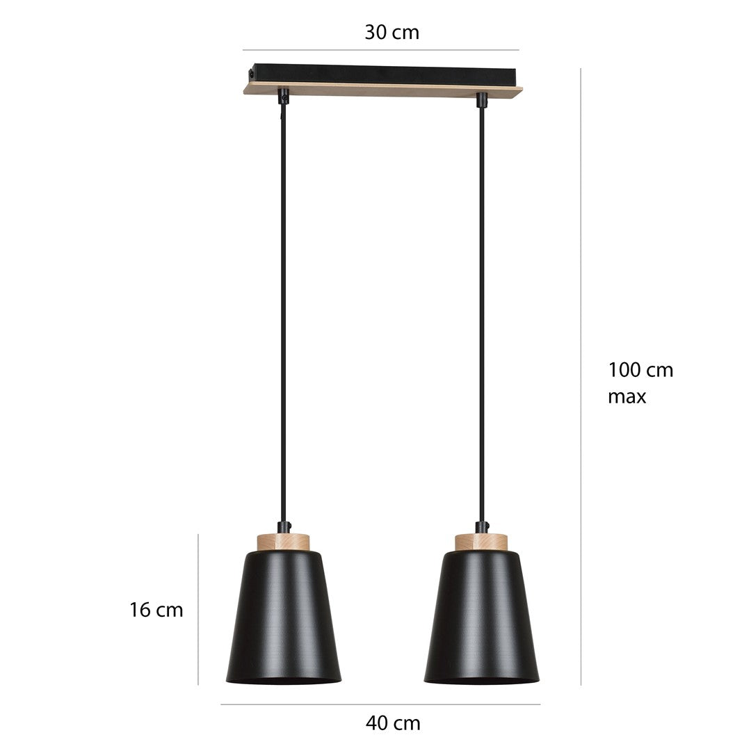 Bolero 2 pendant light black