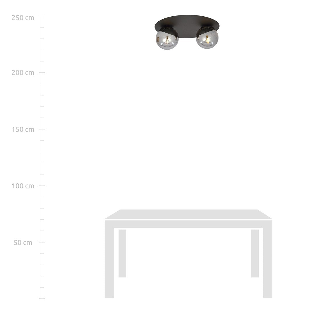 Solar 2 ceiling lamp black/graphite