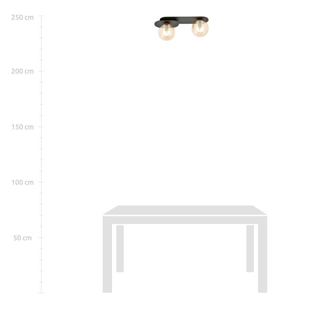 Plaza 2 ceiling lamp black/amber