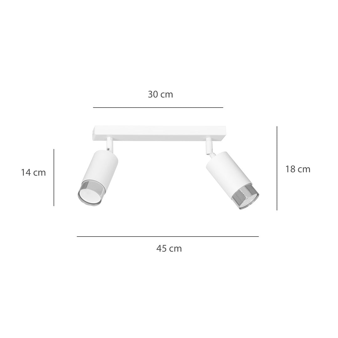 Hiro 2 ceiling spotlight white/chrome