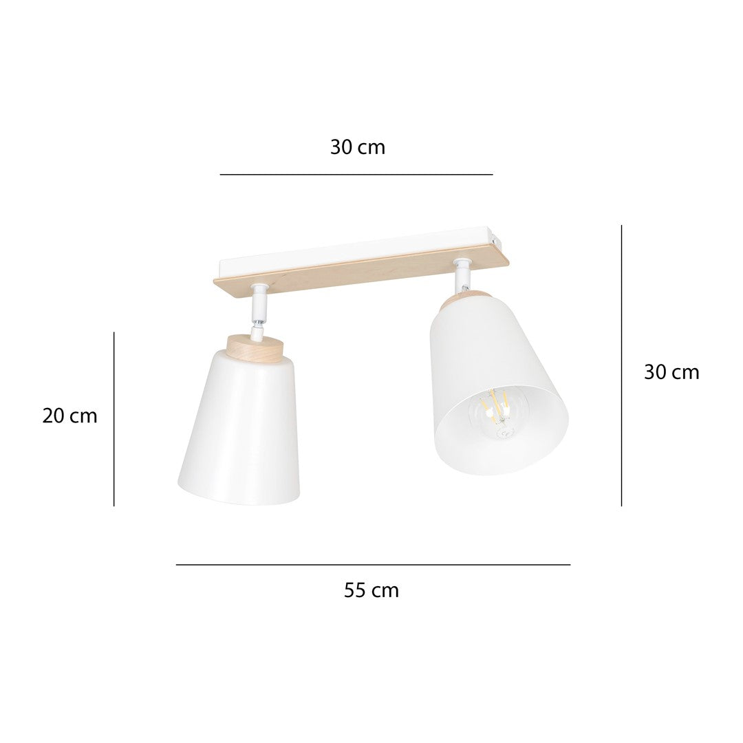 Atlas 2 ceiling spotlight white