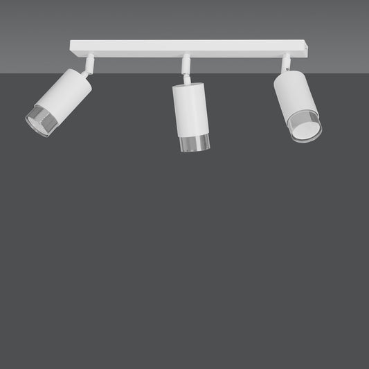 Hiro 3 ceiling spotlight white/chrome