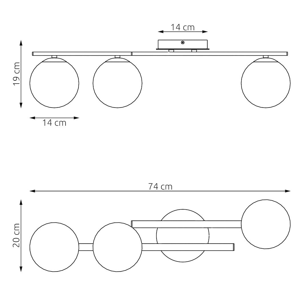 Kairo 3 ceiling lamp mocha/opal