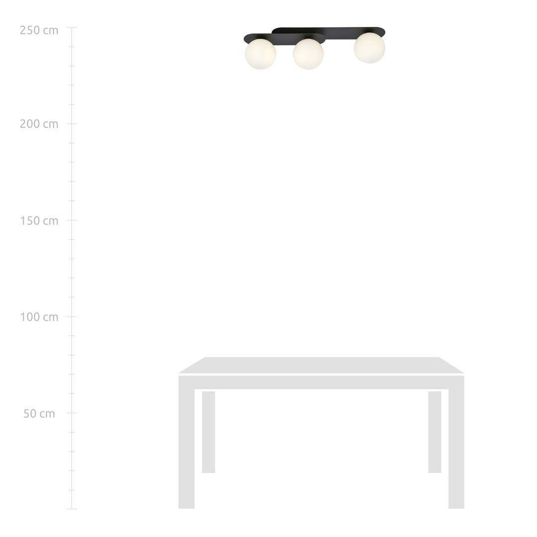 Plaza 3 ceiling lamp black/opal
