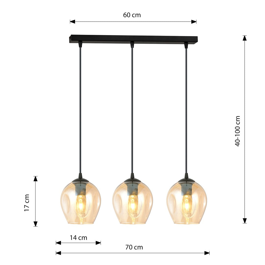 Istar 3 pendant light black/amber
