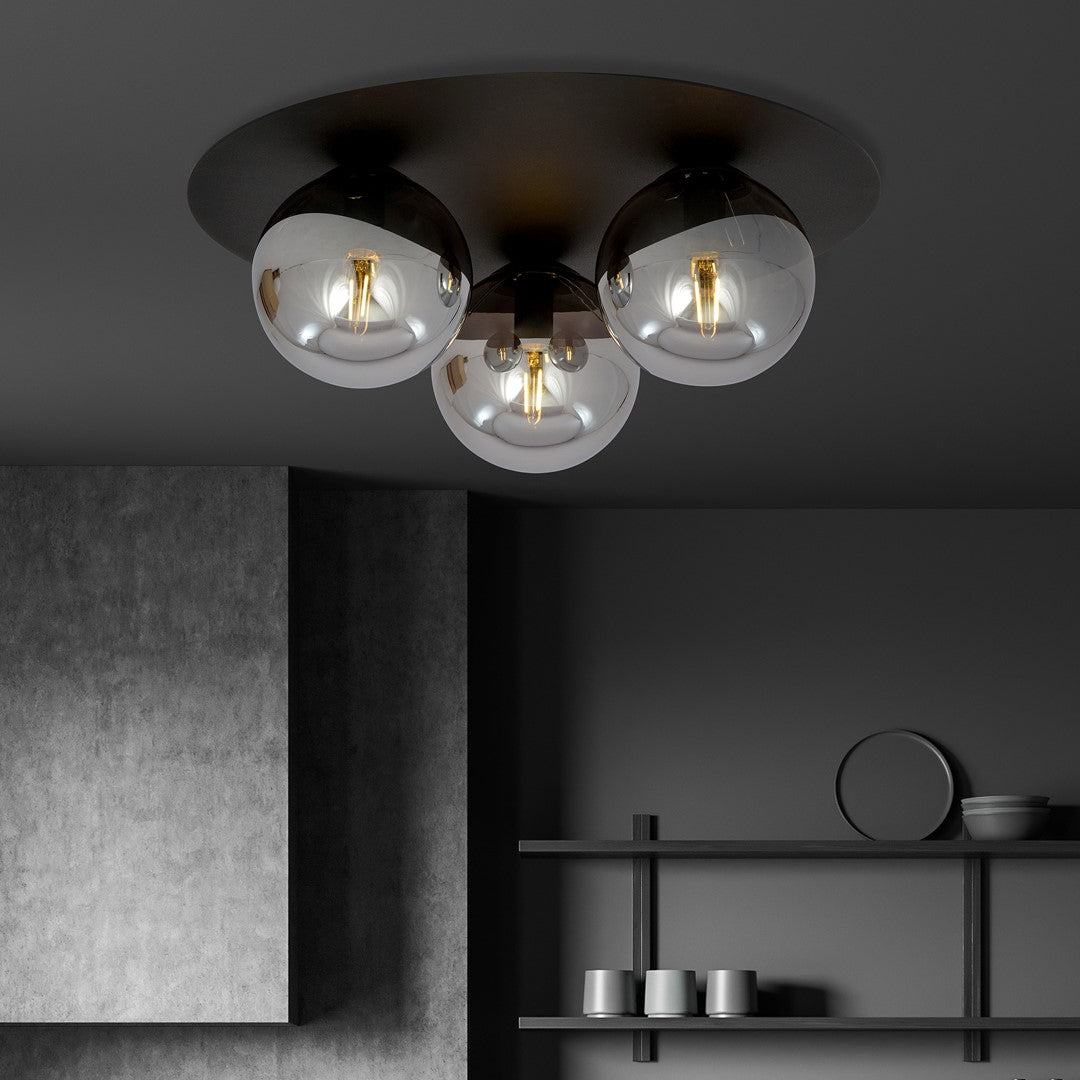 Solar 3 ceiling lamp black/graphite