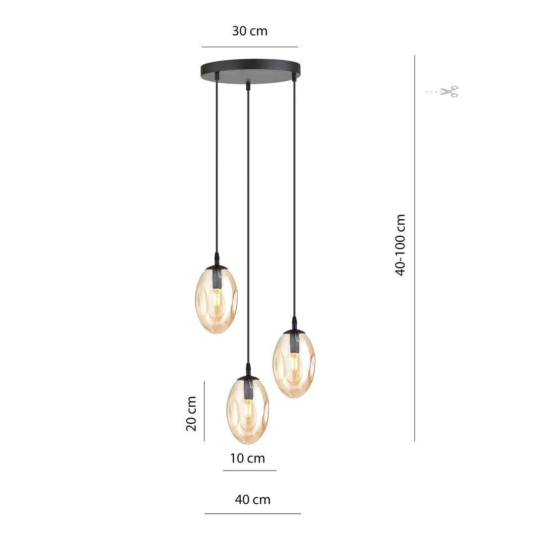 Astral 3 premium pendant light amber