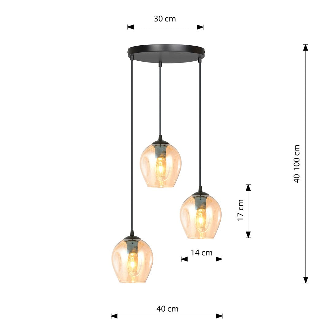 Istar 3 premium pendant light black/amber