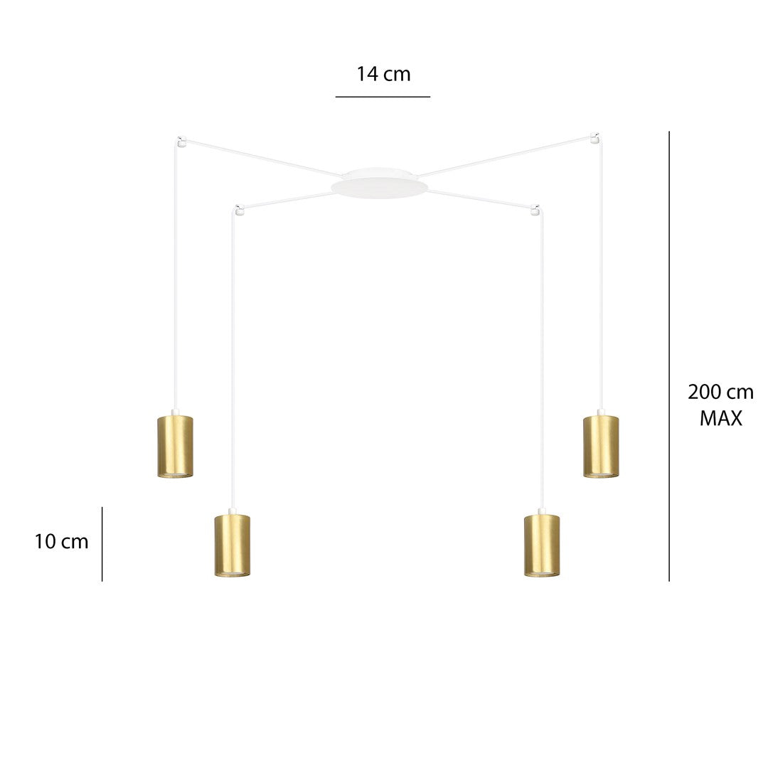 Traker 4 pendant light white/gold