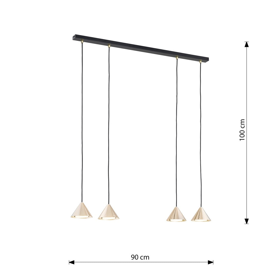 Elit 4 pendant light black/gold
