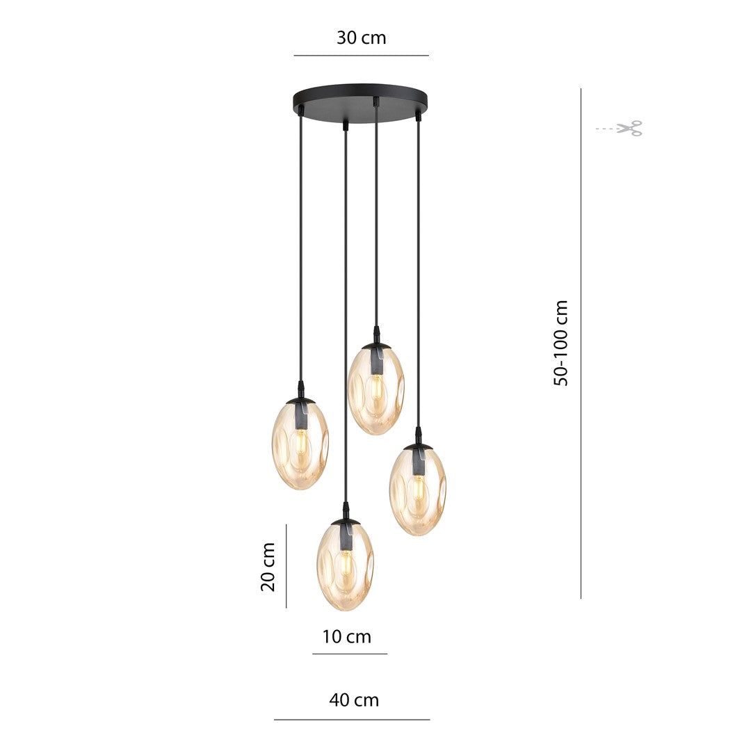 Astral 4 premium pendant light amber