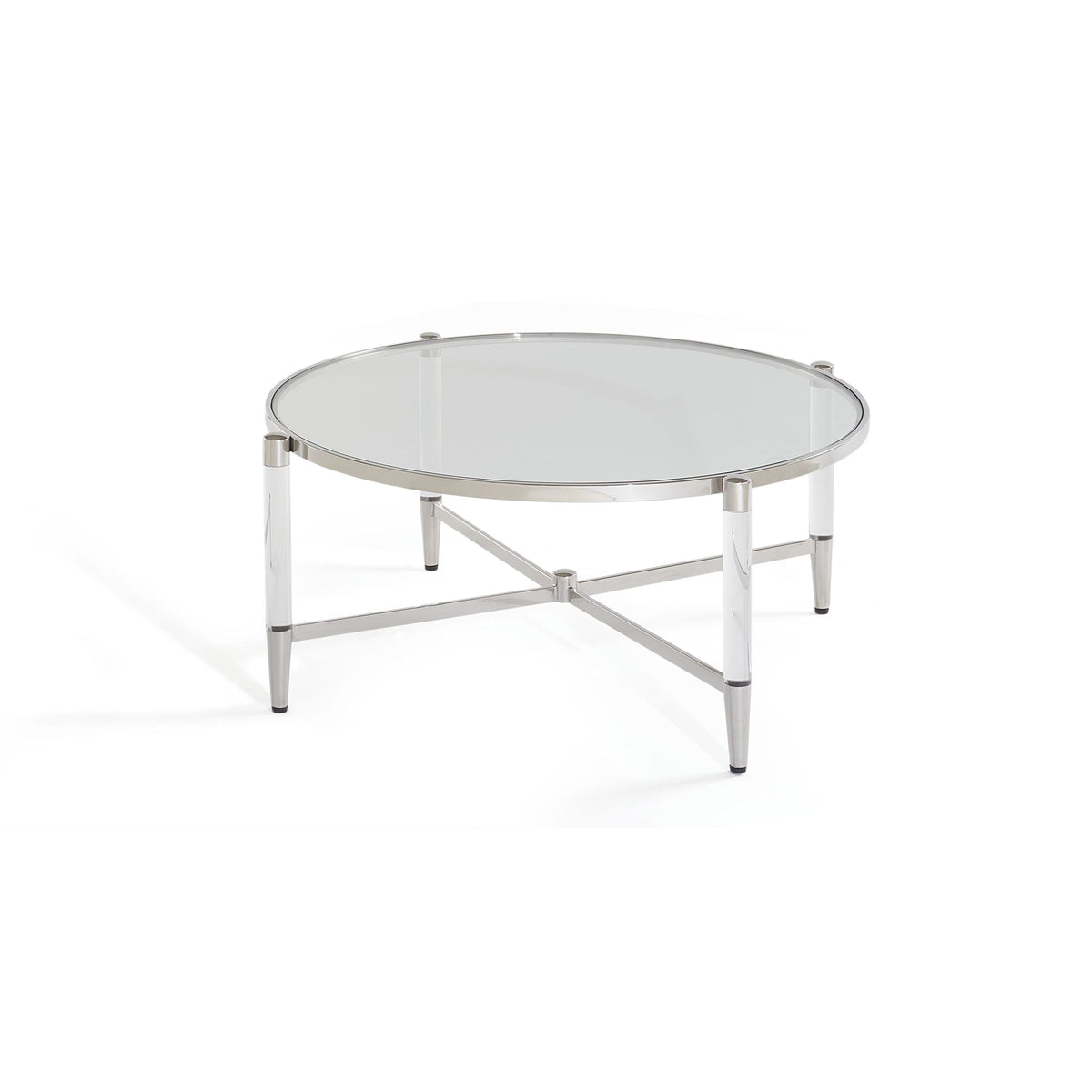 Marilyn Coffee Table in Glass, Acrylic and Polished Stainless Steel