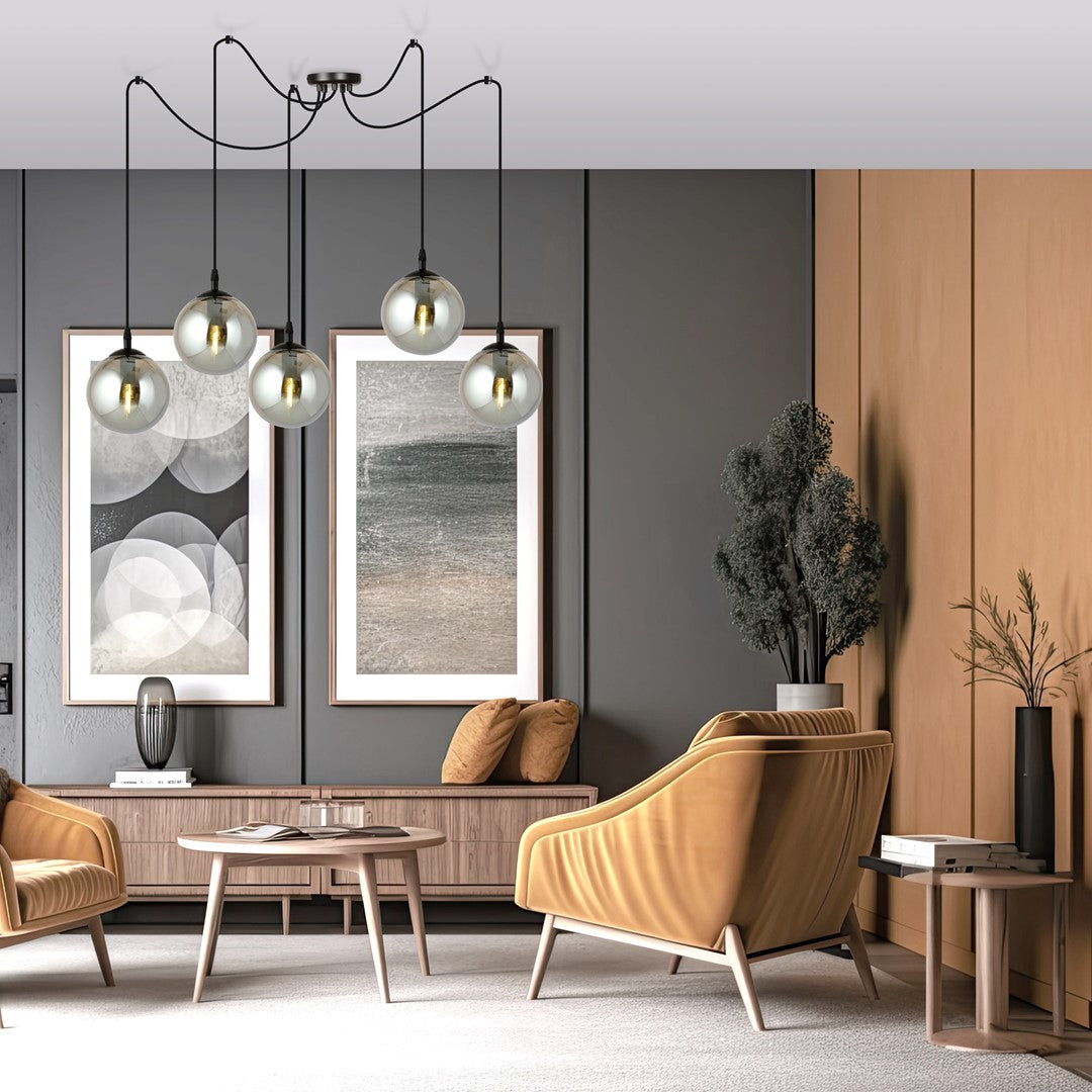 Gigi 5 pendant light graphite