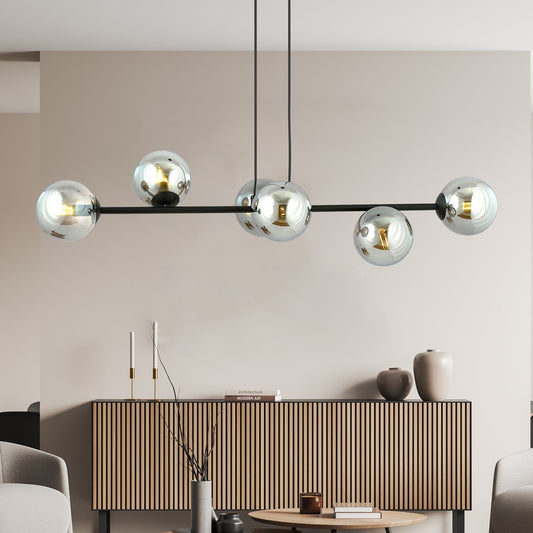 Rossi 6 pendant light black/graphite