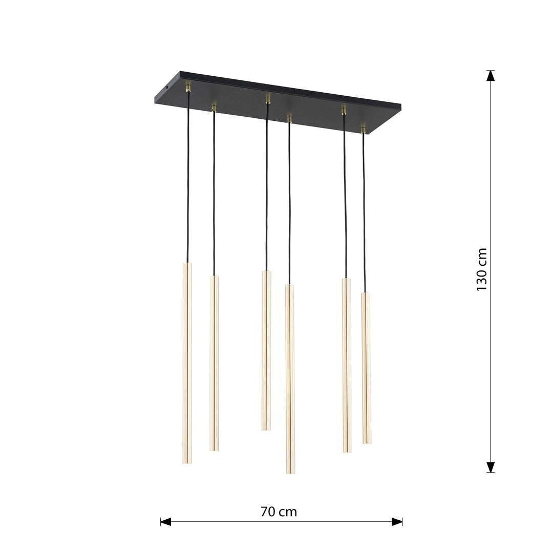 Selter 6 pendant light gold