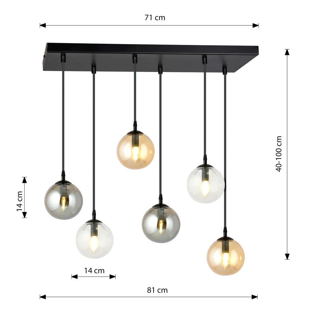 Cosmo 6 premium pendant light mixed