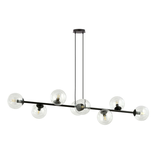 Rossi 8 pendant light black/clear