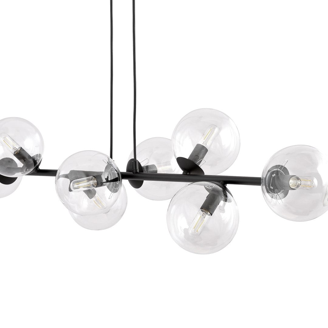 Rossi 8 pendant light black/clear