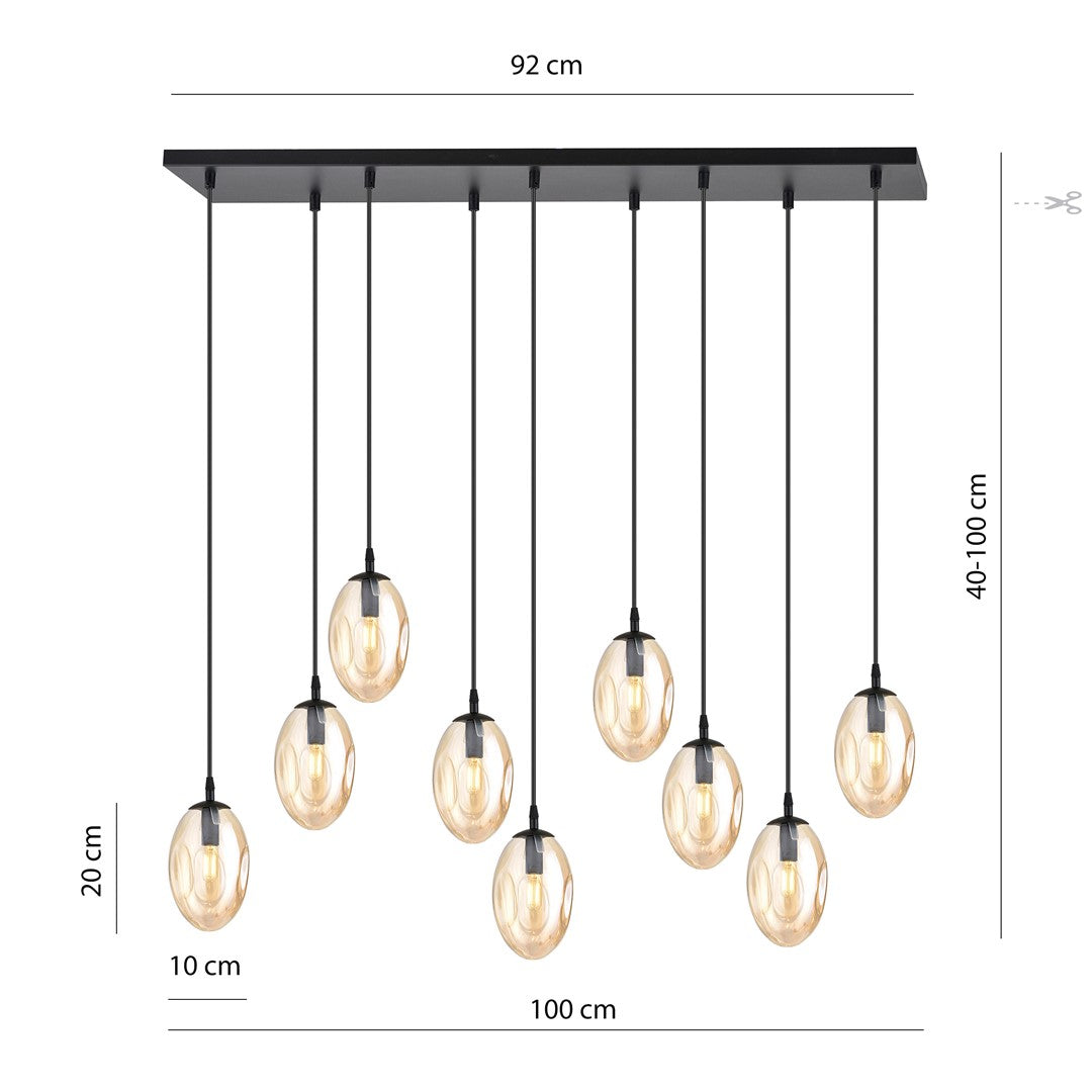 Astral 9 pendant light amber