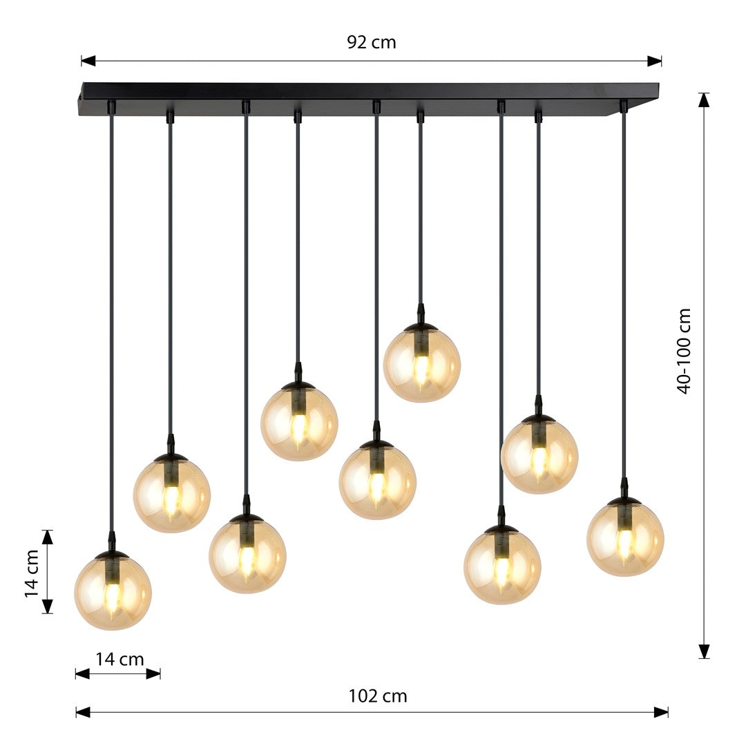 Cosmo 9 pendant light amber