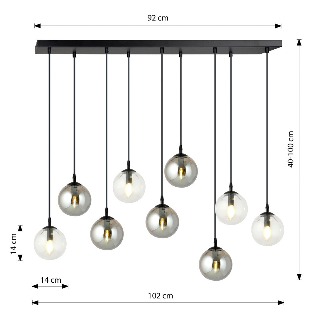 Cosmo 9 pendant light mixed