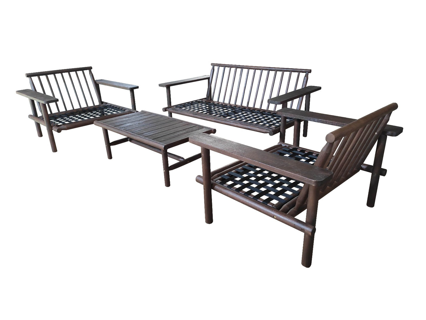 Laruna Lounge Set - Acacia Wood Vintage Dark Teak Look