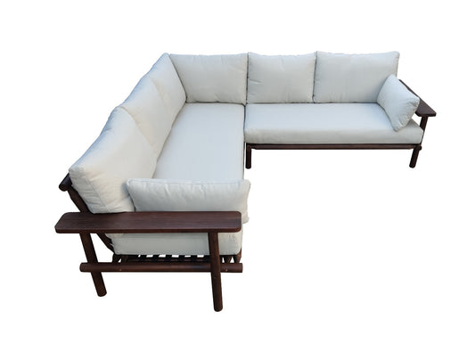 Laruna Lounge hjørnesæt - 2 stk. - akacietræ vintage mørk teak-look