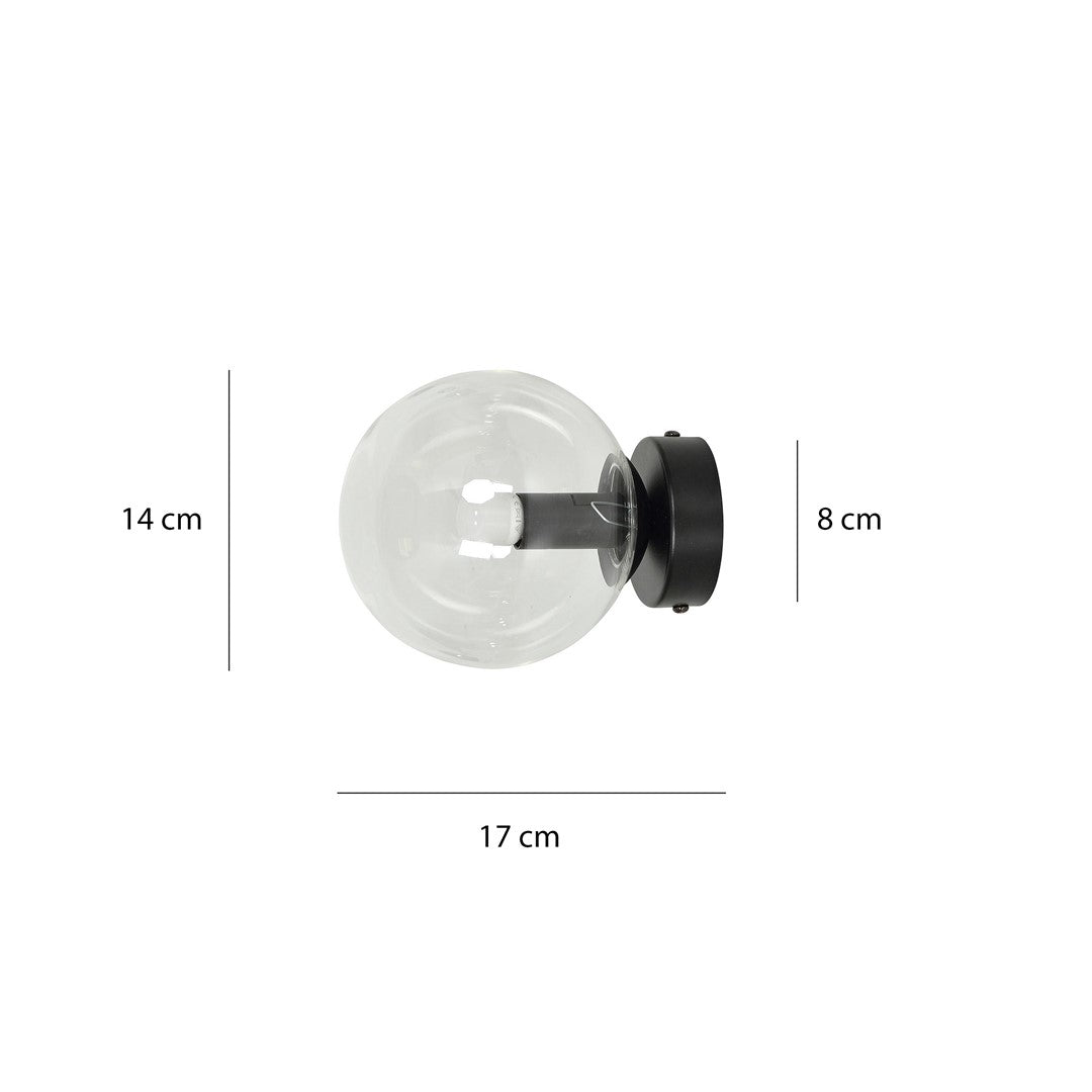 Rossi wall lamp black/clear