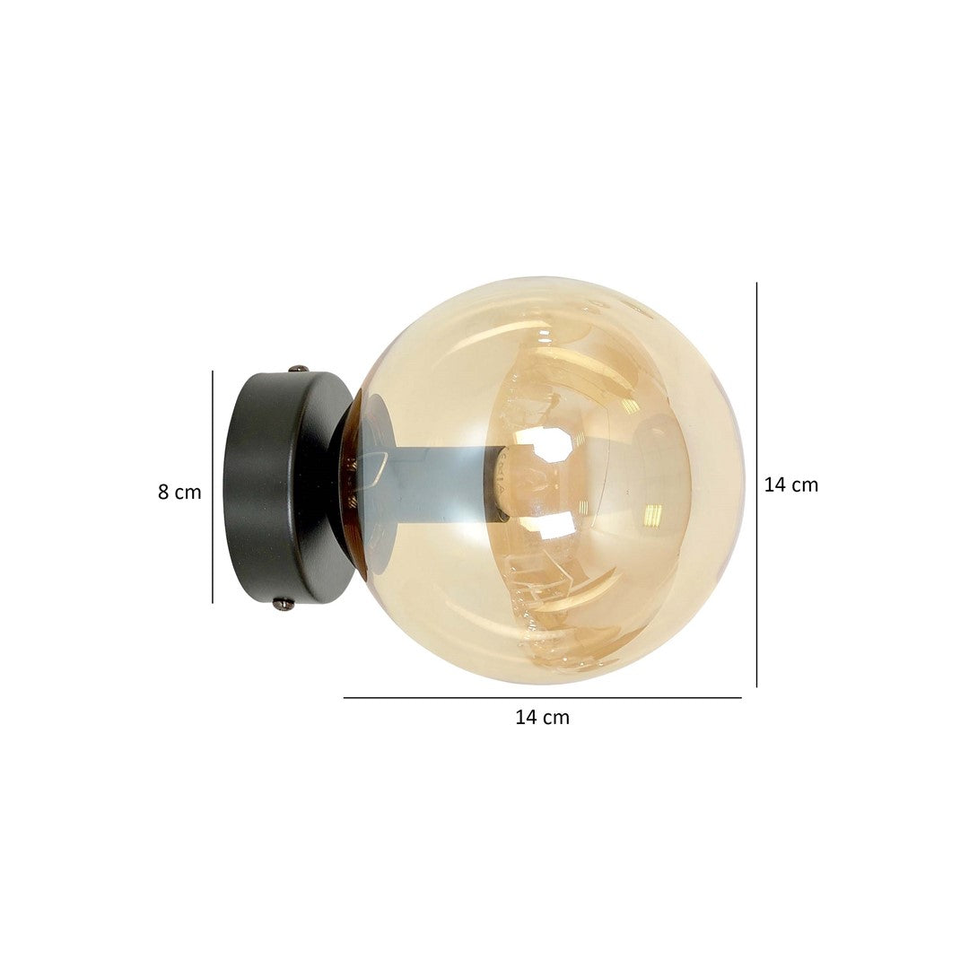 Rossi wall lamp black/amber