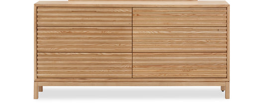 Tanner Six-Drawer Dresser in Ash Wood, Flaxen
