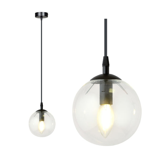 Cosmo 1 pendant light black/clear