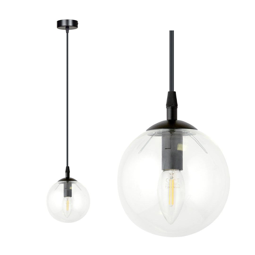 Cosmo 1 pendant light black/clear