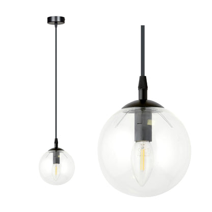 Cosmo 1 pendant light black/clear