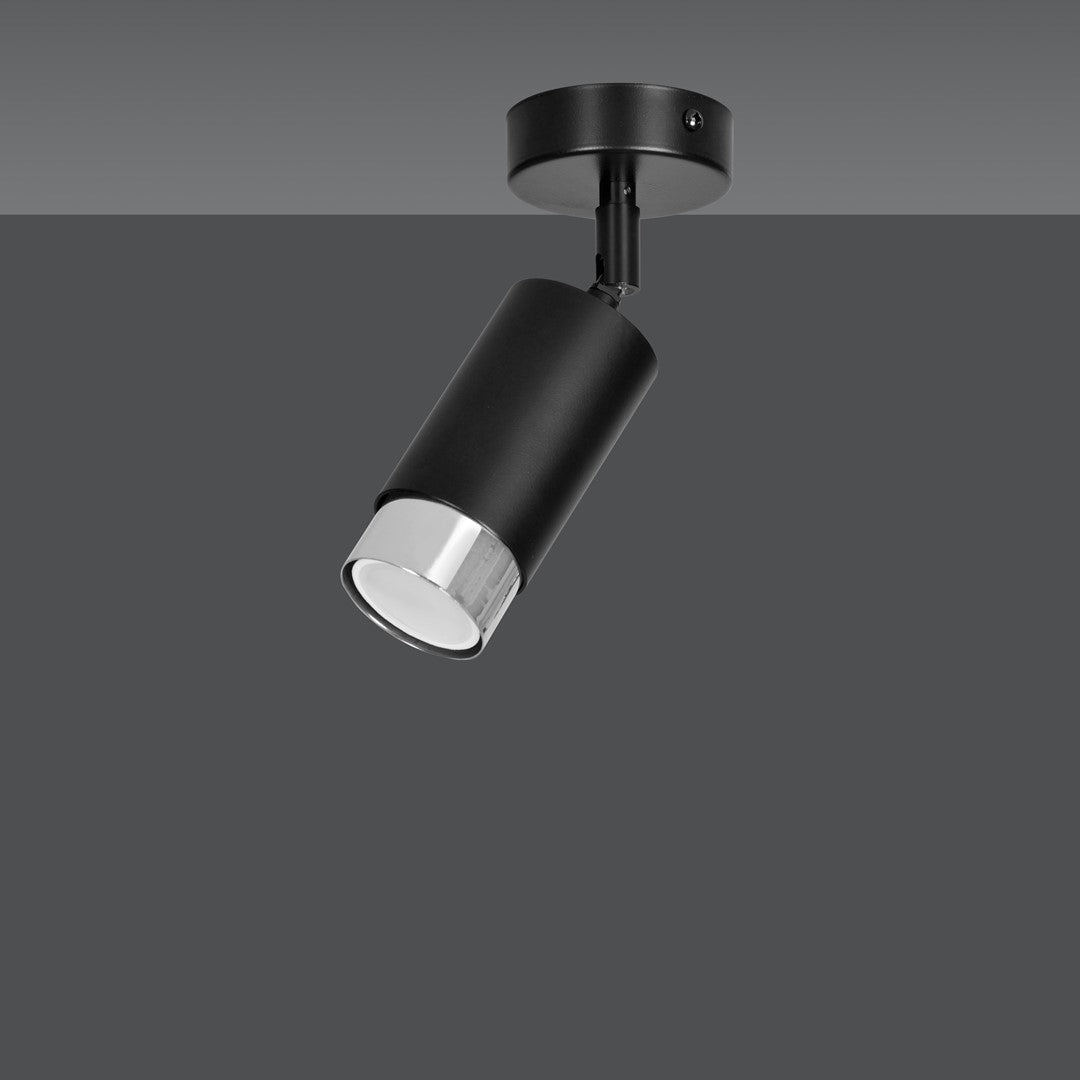 Hiro 1 ceiling spotlight black/chrome