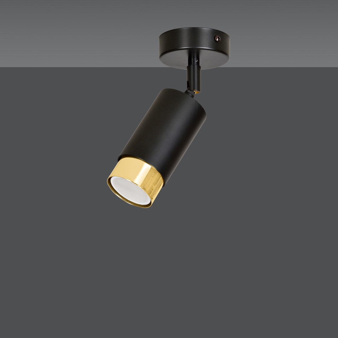 Hiro 1 ceiling spotlight black/gold