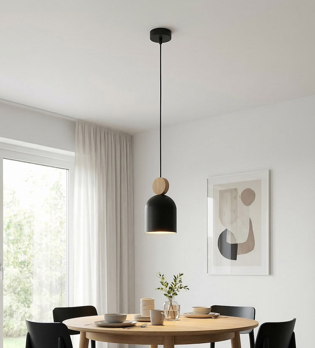 Mesi 1 pendant light black