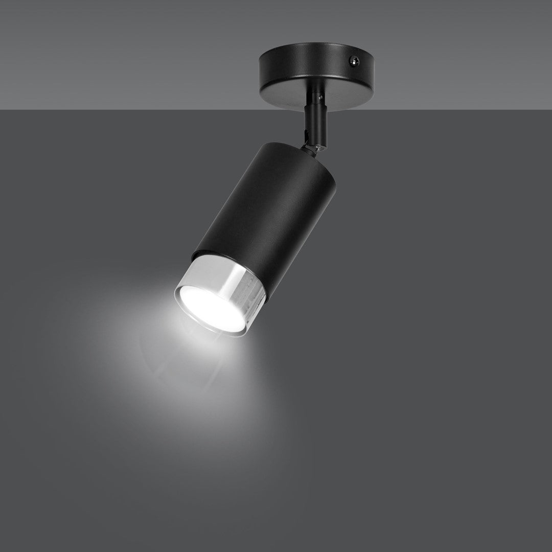 Hiro 1 ceiling spotlight black/chrome