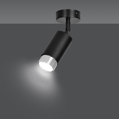 Hiro 1 ceiling spotlight black/chrome