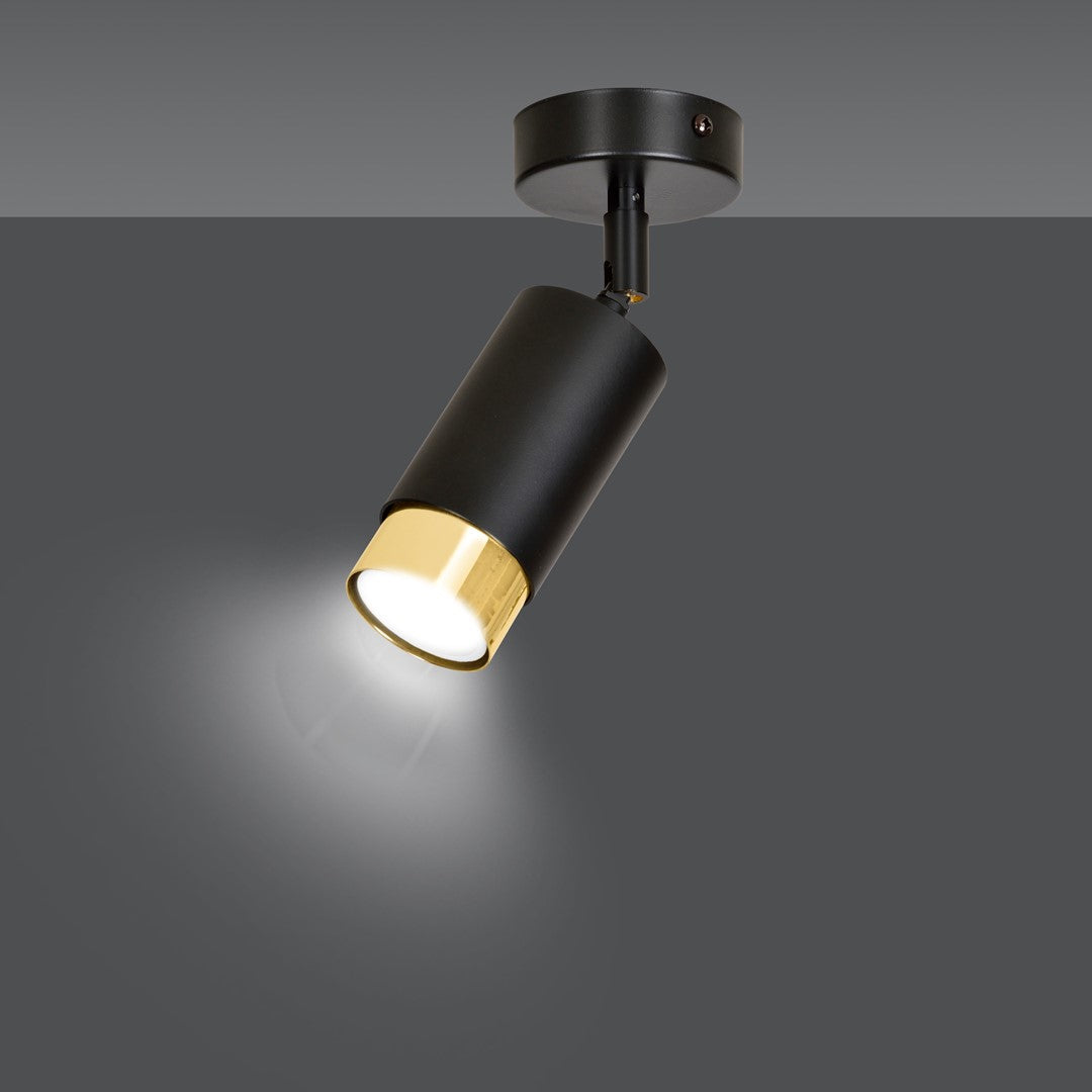 Hiro 1 ceiling spotlight black/gold