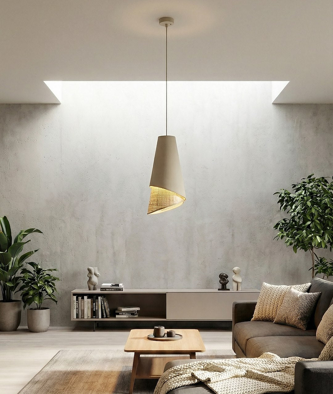 Moda 1 pendant light mocha/rattan