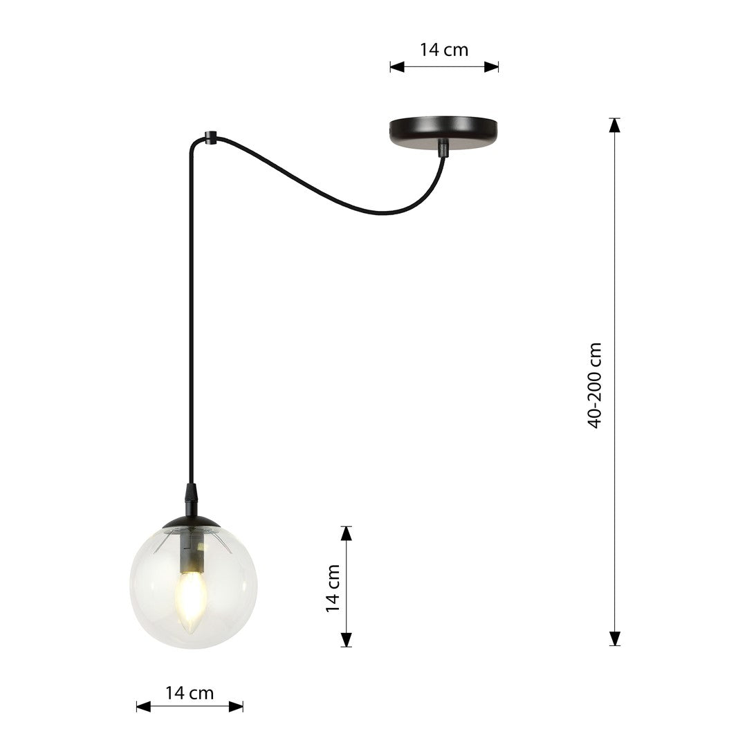Gigi 1 pendant light clear