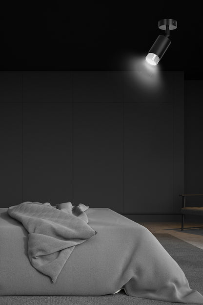Hiro 1 ceiling spotlight black/chrome