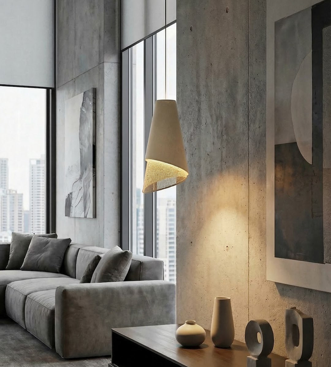 Moda 1 pendant light mocha/rattan