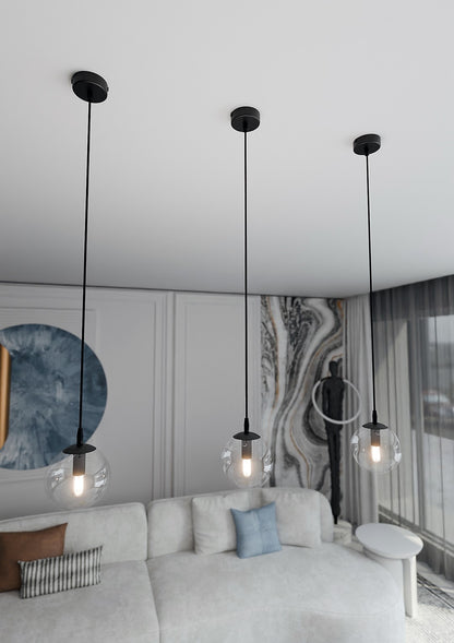 Cosmo 1 pendant light black/clear