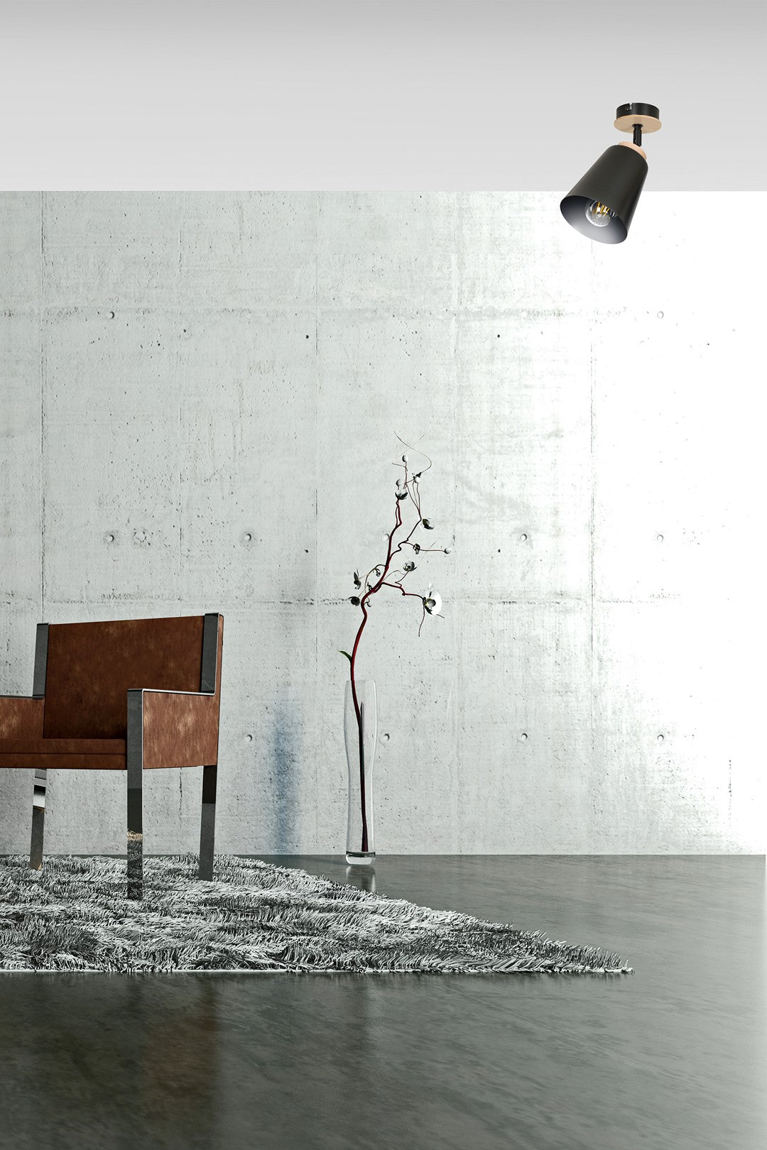 Atlas 1 ceiling spotlight black