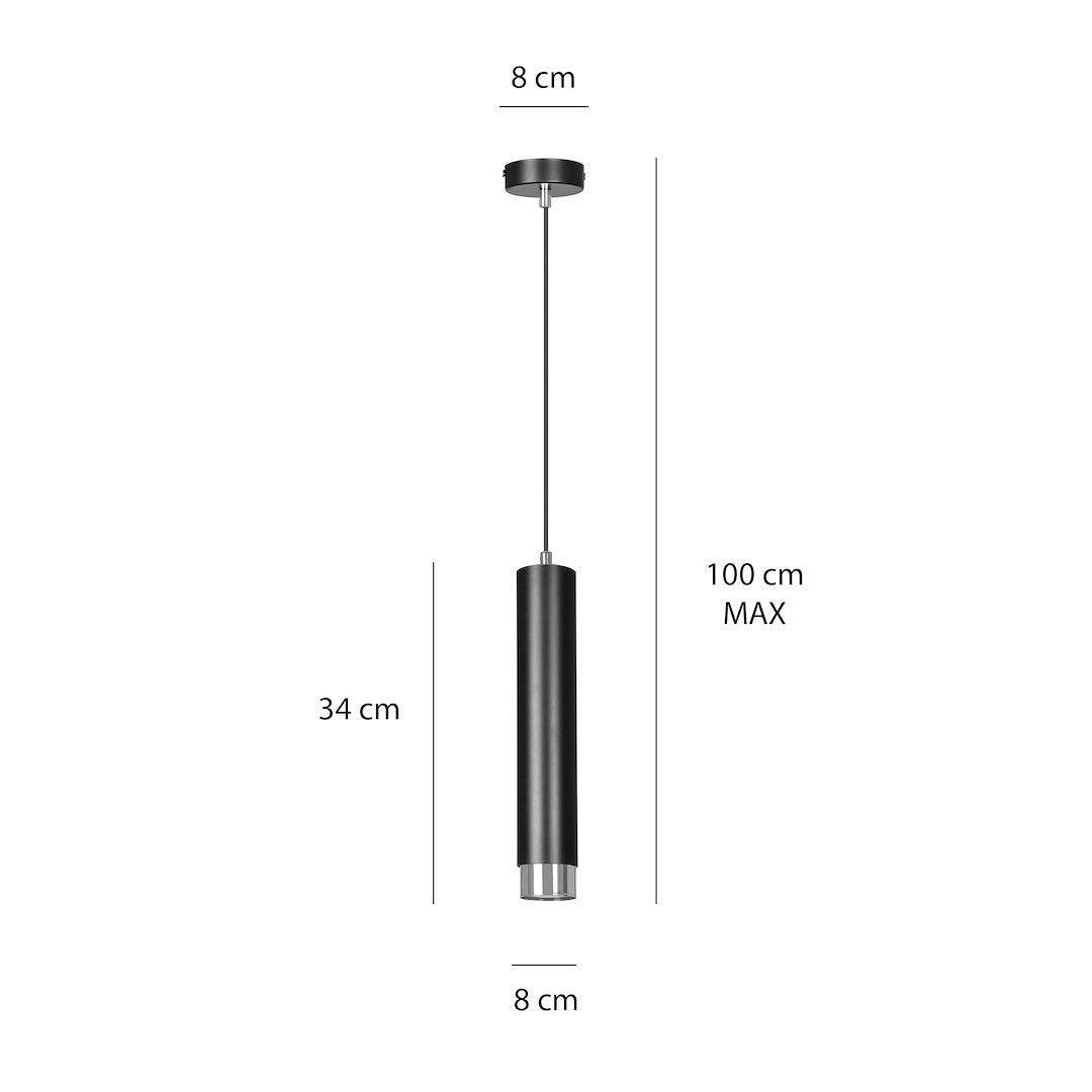 Kibo 1 pendant light black/chrome