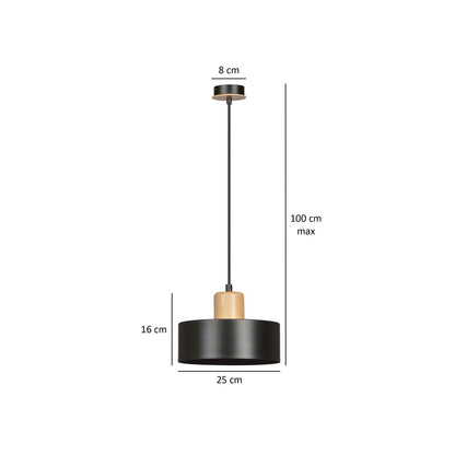 Torin 1 pendant light black