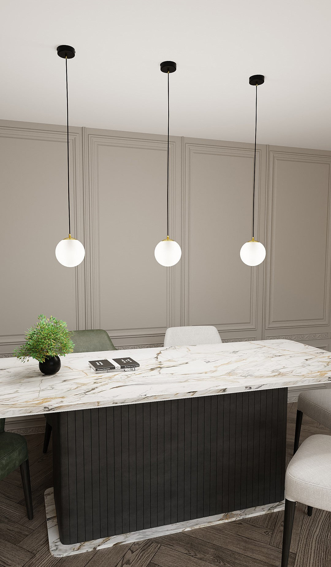 Royal 1 pendant light black