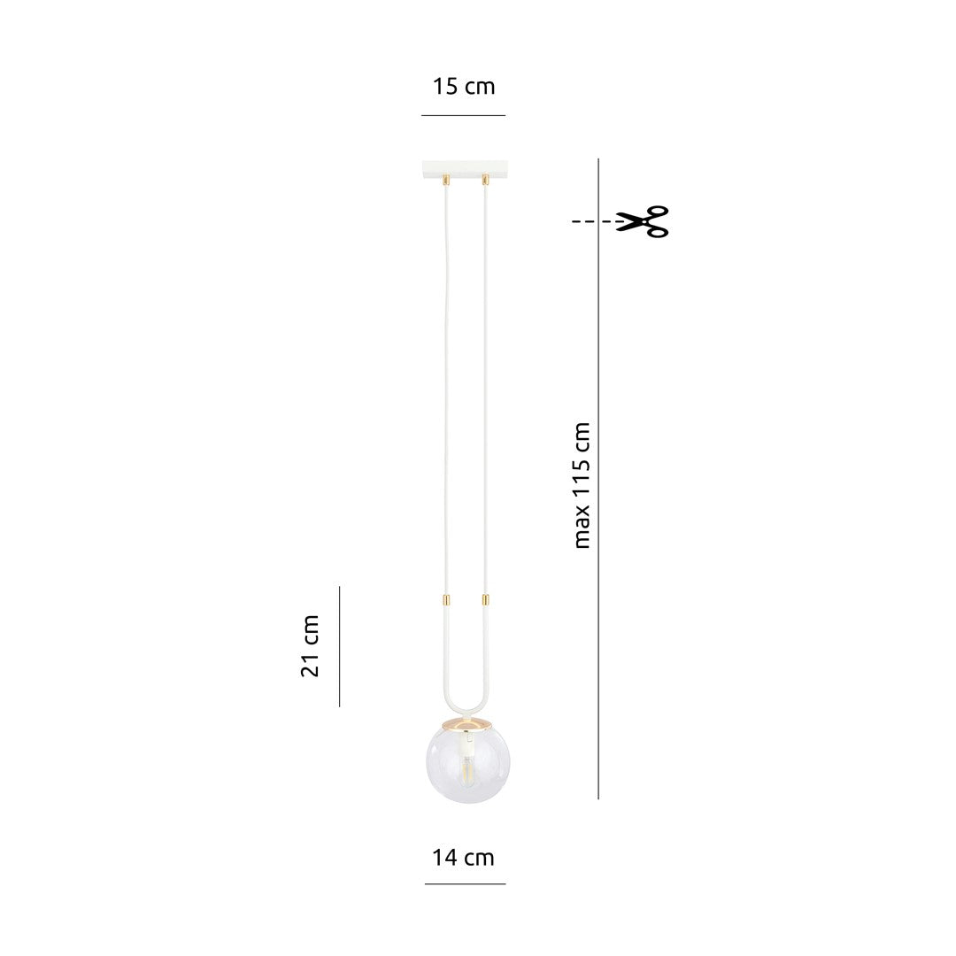 Glam 1 pendant light white/clear